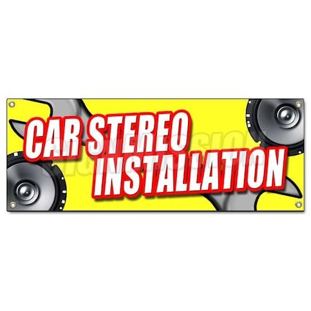 Signmission CAR STEREO INSTALLATIONBANNER SIGN sales service mp3 repair amps deck B-Car Stereo Installation